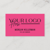 Girly Roze Moderne Minimalistische Logo QR Code Visitekaartje (Voorkant)
