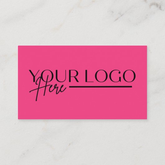 Girly Roze Moderne Minimalistische Logo Visitekaartje (Achterkant)