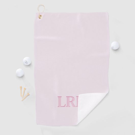 Girly Roze Monogram Schaduwlettertype Eenvoudige I Golfhanddoek (Insitu)
