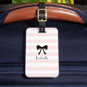 Girly Roze Parisiaans Thema Persoonlijk Bagagelabel