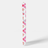 Girly Roze & Rood Patroon met Initialen Case-Mate iPhone Case (Achterkant / Links)