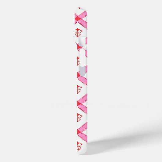 Girly Roze & Rood Patroon met Initialen Case-Mate iPhone Case (Achterkant / Links)