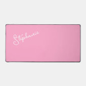 Girly Roze Script Minimalistische gepersonaliseerd Bureaumat (Voorkant)