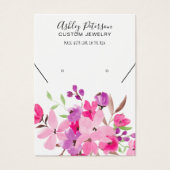 Girly roze sierjuwelen, ketting display visitekaartje (Voorkant)
