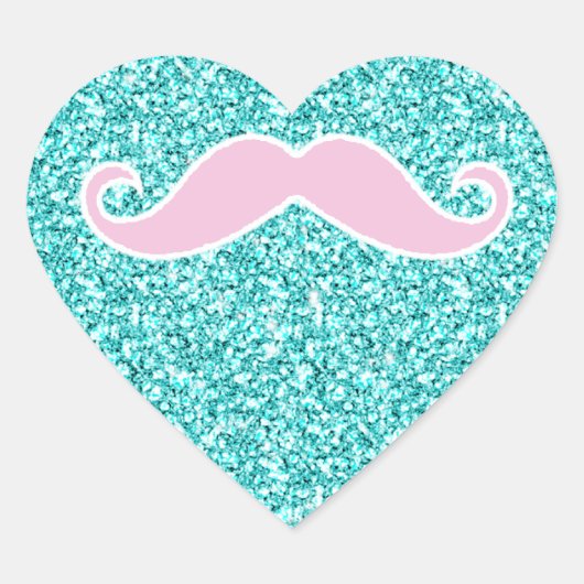 GIRLY ROZE SNOR ONTEAL GLITTER EFFECT HART STICKER (Voorkant)