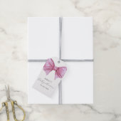 Girly Roze Waterverf Bow Baby shower Cadeaulabel (Met Touw)