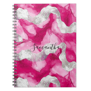 Girly Roze Wit Abstract Notitieboek