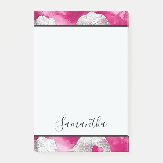 Girly Roze Wit Abstract Post-it® Notes (Voorkant)
