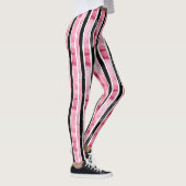 Girly roze wit zwart strepen leggings (Rechts)