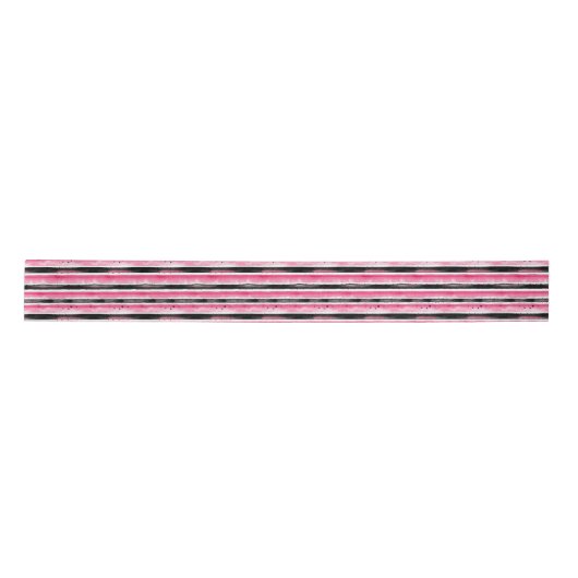 Girly roze wit zwart strepen lint (Voorkant)