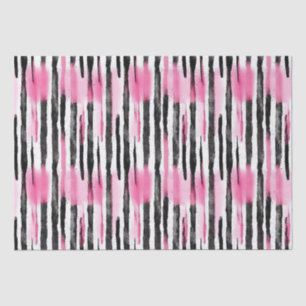 Girly Roze Wit Zwart Zebra Strepen Tissuepapier