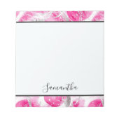 Girly Roze Witte Abstracte Cirkels Notitieblok (Voorkant)