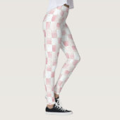 Girly Roze Witte Chic Squares Leggings (Rechts)