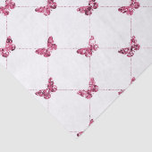 Girly roze witte glitter vlinders tissuepapier (Detail)