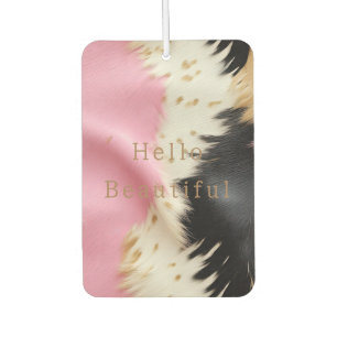 Girly Roze Zwart Wit Goud Koeienhuid Luchtverfrisser