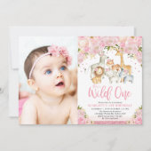 Girly Safari Oerwoud Animals Wild Op een dag Kaart (Voorkant)