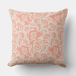 Girly Salmon Floral Pattern Sierkussen