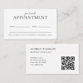 Girly Scannable QR Code Wit Afsprakenkaartje (Voorkant / Achterkant)