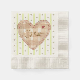 Girly schattige kalligrafie hartpatroon Green Brow Servet