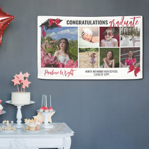 Girly Schattige Red Bows 7 foto's Gefeliciteerd Af Spandoek