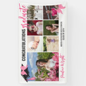 Girly Schattige Roze Bogen 7 Foto's Congrats Afstu Spandoek (Verticaal)
