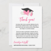 Girly Schattige Roze Bogen Foto Afstuderen Bedankkaart (Voorkant)