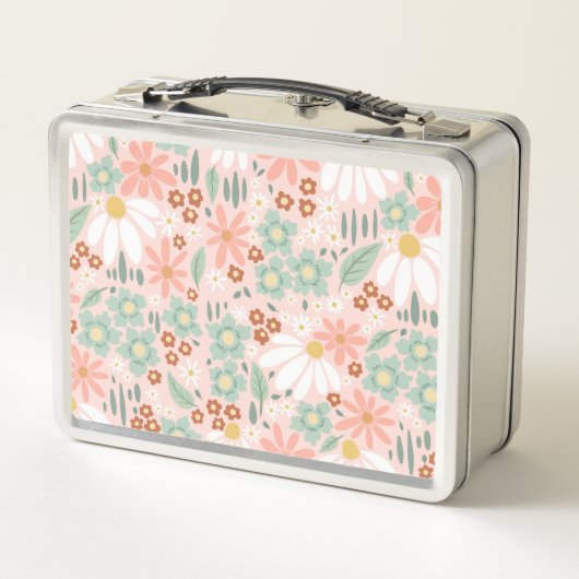 Girly Schattige Roze Daisy Wildflower Monogram Kin (Achterkant)