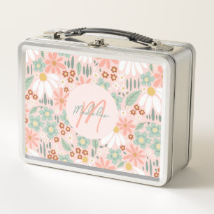 Girly Schattige Roze Daisy Wildflower Monogram Kin