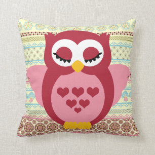 Girly Schattige Sleepy Owl Kussen