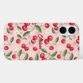 Girly Schattige Sweet Pink Red Cherry Pattern Cust Case-Mate iPhone Case (Achterkant (horizontaal))