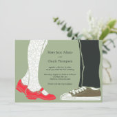 Girly Schoenen & Sneakers Geïllustreerde Bruiloft  Kaart (Staand voorkant)