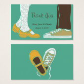 Girly Schoenen & Sneakers Geïllustreerde Bruiloft Visitekaartjes (Voorkant /achterkant)