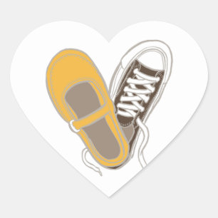 Girly Schoenen & Sneakers Hart Bruiloft Sticker