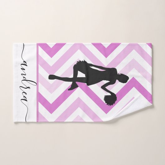 Girly School Cheer Rose Design Nom du meneur (Serviette à main)