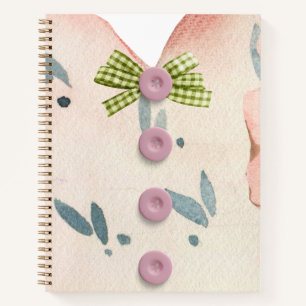Girly Schotse boog en roze knop Kraft Notitieboek