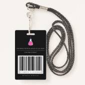Girly Science Party Beveiligingspas Badge (Achterkant met draagriem)