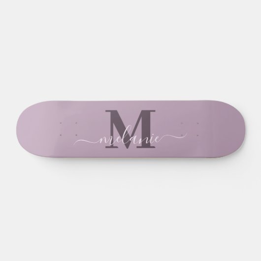 Girly Script Aangepaste naam Monogram Skateboard (Horizontaal)
