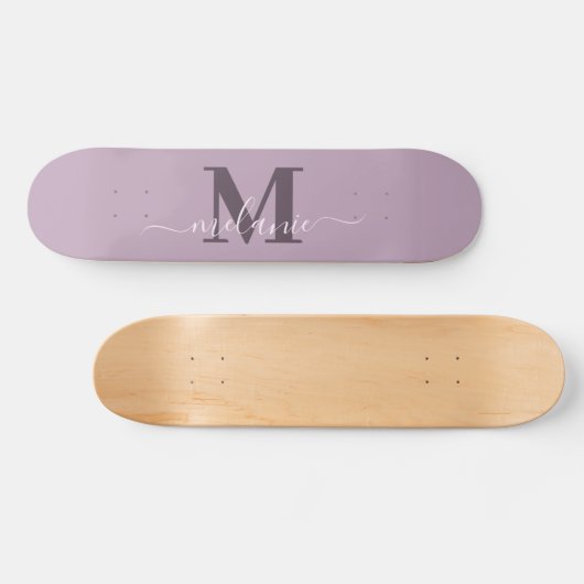 Girly Script Aangepaste naam Monogram Skateboard (Horizontaal)