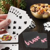 Girly Script Brave | Roze Zwart Pokerkaarten (Insitu)