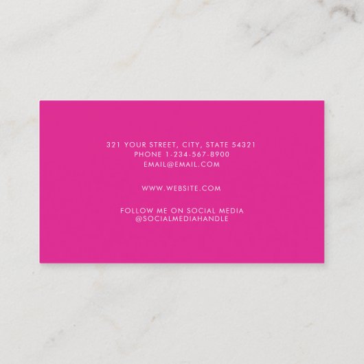 Girly Script Kalligrafie Moderne Make-up Artiest Visitekaartje (Achterkant)