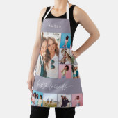 Girly script multi foto beste vriend modern lila schort (Insitu)