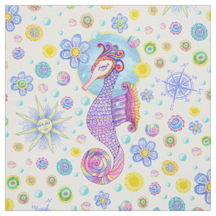 Girly Seahorse Fabric Stof