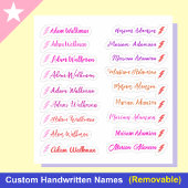 Girly Set van 18 Labels, Elegante Script Naam Stic Sticker