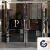 Girly Signature Roze Goud P Monogram Logo Raamsticker (Kantoordeur)