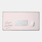 Girly Signature Script Monogram Roze Bureaumat (Keyboard & Muis)