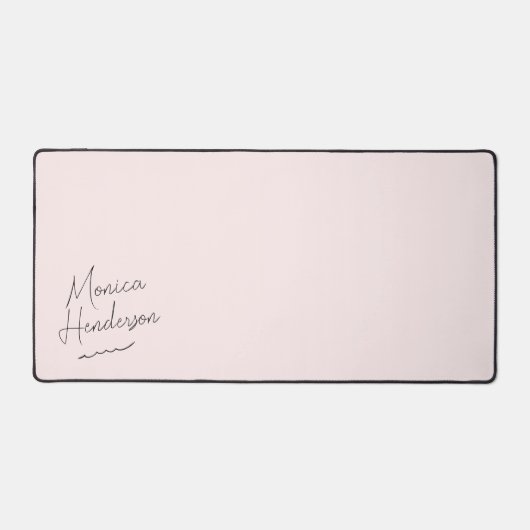 Girly Signature Script Monogram Roze Bureaumat (Voorkant)