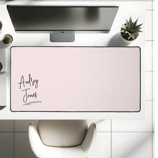 Girly Signature Script Monogram Roze Bureaumat