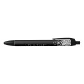 Girly Signature Silver Glitter op zwart Zwarte Inkt Pen (Bovenkant)