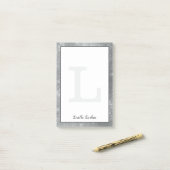 Girly Silver Glam Diamond Sparkle Monogram Naam Post-it® Notes (Op bureau)