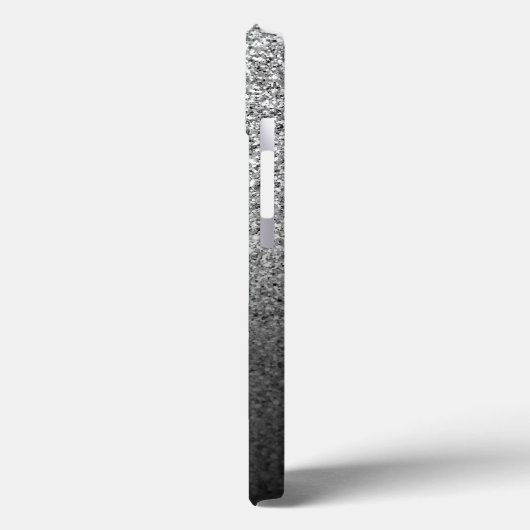 Girly Silver Glitter Black Ombre gepersonaliseerd Case-Mate iPhone Case (Achterkant / Links)